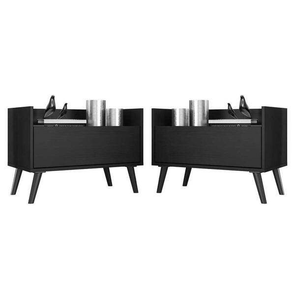 Kit C/ 2 Mesas De Cabeceira 80 Cm C/ Pés Retrô Multimóveis Pr