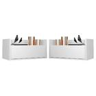 Kit C/ 2 Mesas De Cabeceira 80 Cm Suspensa Multimóveis Branca