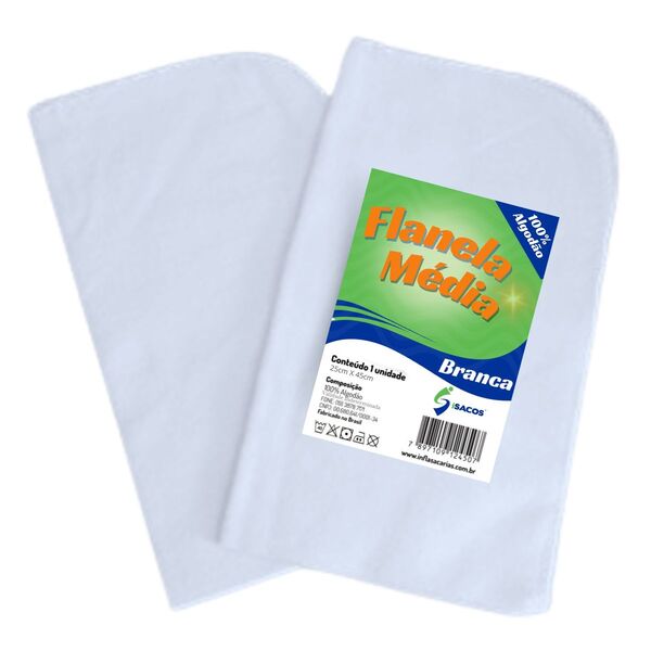 Kit c/ 36 Flanela 100% Algodão Branca 25x45 Encorpado Limpeza