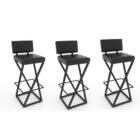 Kit C/ 3 Banquetas Bistrô Industrial Média 75cm – Estofadas P