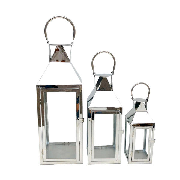 Kit C/ 3 Lanternas Marroquinas C/design Cúpula Metal Prata