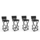 Kit C/ 4 Banquetas Bistrô Industrial Média 75cm – Estofadas P