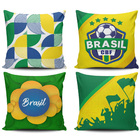 Kit C/ 4 Capas De Almofadas Copa Do Mundo Brasil Torcida 45cm
