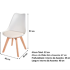 Kit C/ 5 Cadeiras Leda – Charles Eames Saarinen Wood Com Almo