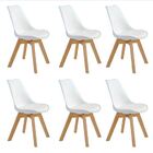 Kit C/ 6 Cadeiras Leda – Charles Eames, Saarinen Wood Com Alm