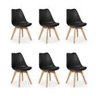Kit C/ 6 Cadeiras Leda - Charles Eames Saarienen Wood Com Alm