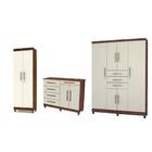 Kit C/guarda Roupa Multiuso E Cômoda Imbuia Champanhe