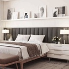 Kit Cabeceira 8 Placas Estofadas 20,60cm Grafite Queen 1,60