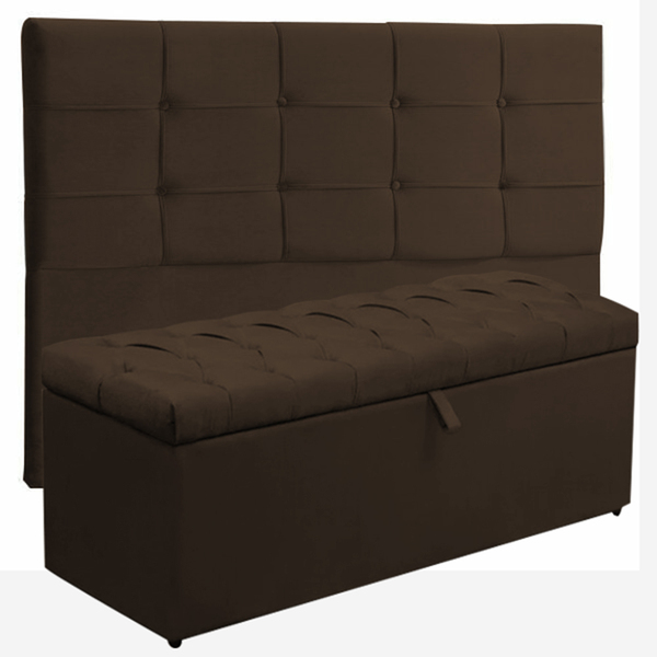 Kit Cabeceira Ana Luisa+ Calçadeira Itália Solteiro 90 Cm Sue