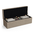 Kit Cabeceira Bellatrix 140 E Calçadeira Sagitarius Linho Ara