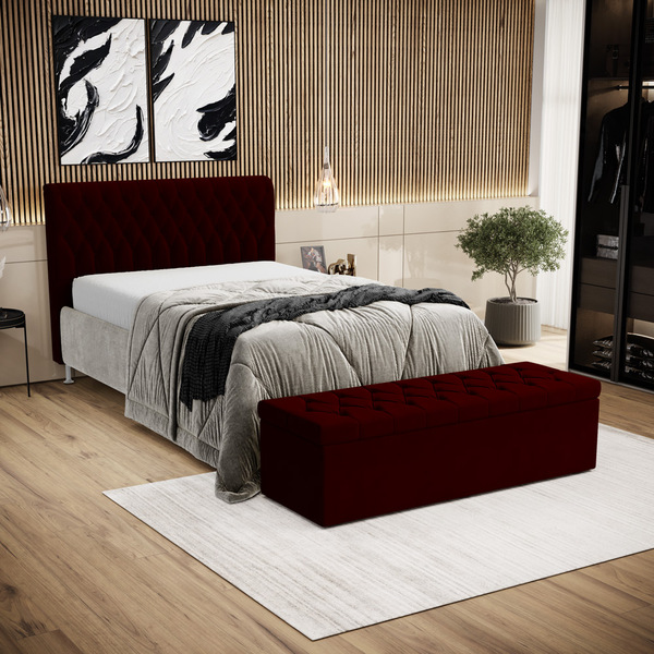 Kit Cabeceira Bellatrix 140 E Calçadeira Sagitarius Sued Arad