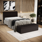 Kit Cabeceira Bellatrix 160 E Calçadeira Sagitarius Couro Ara