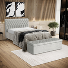 Kit Cabeceira Bellatrix 160 E Calçadeira Sagitarius Veludo Ar