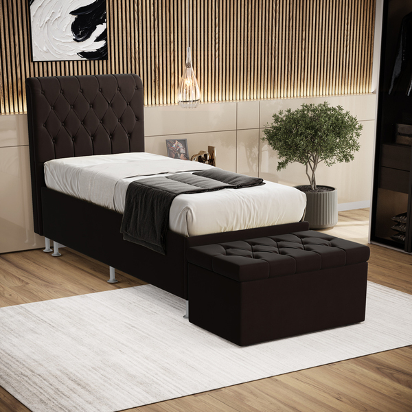 Kit Cabeceira Bellatrix 90 E Calçadeira Sagitarius Sued Arade