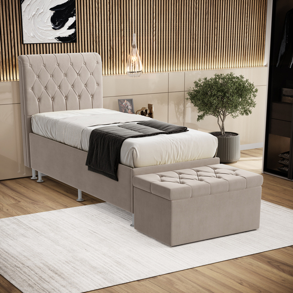 Kit Cabeceira Bellatrix 90 E Calçadeira Sagitarius Sued Arade