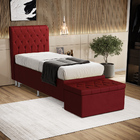 Kit Cabeceira Bellatrix 90 E Calçadeira Sagitarius Veludo Ara