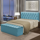 Kit Cabeceira Bolivia+ Calçadeira Itália Casal 140 Cm Suede A