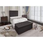 Kit Cabeceira Calçadeira Baú Solteiro 90cm Suede Marrom