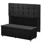 Kit Cabeceira Calçadeira Juia E Munique 160 Cm Casal Queen Si