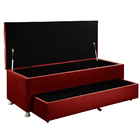 Kit Cabeceira Calçadeira Julia E Munique 140 Cm Casal Veludo