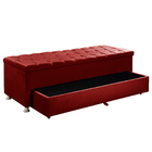 Kit Cabeceira Calçadeira Julia E Munique 140 Cm Casal Veludo