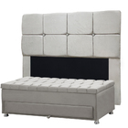 Kit Cabeceira Calçadeira Mila E Munique 140 Cm Casal Veludo B