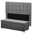 Kit Cabeceira Calçadeira Mila E Munique 140 Cm Casal Veludo C