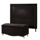 Kit Cabeceira Calçadeira New York E Holanda 140 Cm Casal Mate