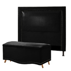 Kit Cabeceira Calçadeira New York E Holanda 160 Cm Casal Quee