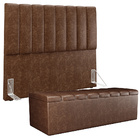 Kit Cabeceira Cama Box Casal 140cm Calçadeira Recamier Baú Dá