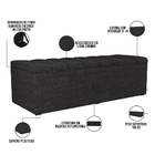 Kit Cabeceira Cama Box Casal 140cm Com Calçadeira Recamier Ba