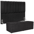 Kit Cabeceira Cama Box Casal 140cm Com Calçadeira Recamier Ba