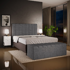 Kit Cabeceira Cama Box Casal King 195cm Com Calçadeira Baú Dá