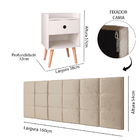 Kit Cabeceira Cama Box Casal Queen 1,60 Altura Ajustável Bege