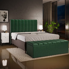 Kit Cabeceira Cama Box Queen 160cm Calçadeira Baú Dália W01 F