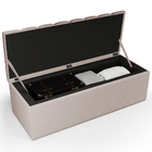 Kit Cabeceira Cama Box Queen 160cm Com Calçadeira Baú Dália W