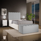 Kit Cabeceira Cama Box Solteiro 100cm E Calçadeira Recamier B