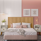 Kit Cabeceira Casal Queen 160 Cm Angelina Com Mesa De Cabecei