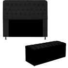 Kit Cabeceira Casal Sophia E Baú Giovana 1 40 Corano Preto