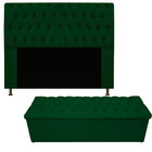 Kit Cabeceira Casal Sophia E Baú Giovana 1 40 Suede Verde