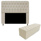 Kit Cabeceira Casal Sophia E Baú Giovana 1 60 Suede Bege