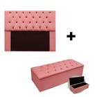 Kit Cabeceira Dubai King 195 Cm E Calçadeira Dubai 195 Cm Pla