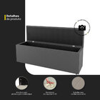 Kit Cabeceira E Baú Cama Box Casal Dallas 140cm Linho Cinza -