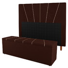 Kit Cabeceira E Baú Cama Box Casal Dallas 140cm Linho Marrom