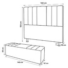 Kit Cabeceira E Baú Cama Box Casal Grace 140cm Suede Marrom -