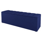 Kit Cabeceira E Baú Cama Box King Size Cora 195cm Suede Azul