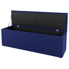 Kit Cabeceira E Baú Cama Box King Size Cora 195cm Suede Azul