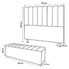 Kit Cabeceira E Baú Cama Box King Size Cora 195cm Suede Azul