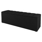 Kit Cabeceira E Baú Cama Box King Size Cora 195cm Suede Preto
