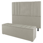 Kit Cabeceira E Baú Cama Box King Size Grace 195cm Sintético